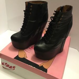 Authentic Jeffery Campbell Wedge booties
